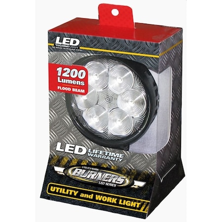 Optronics Round Led Work Light, Flood Beam 12-24V, Retail Window Box TLL144FSL